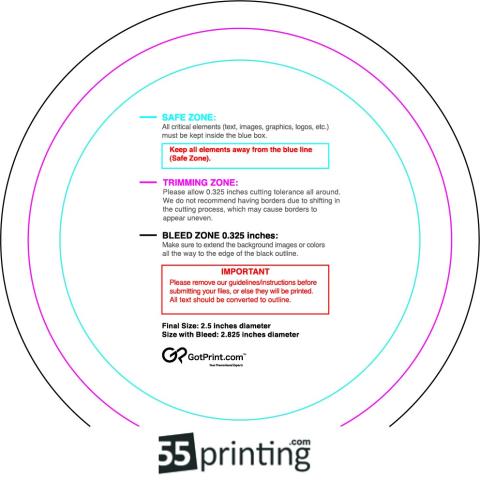 Magnet 2.5inx2.5in Circle guideline preview
