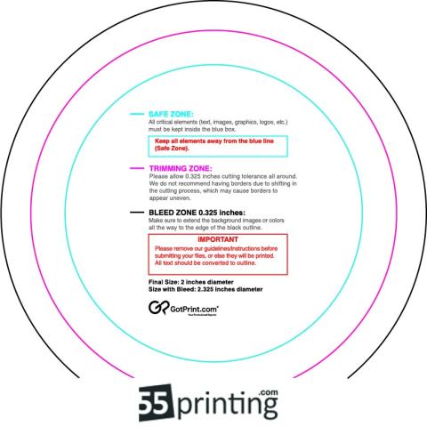 Magnet 2inx2in Circle guideline preview