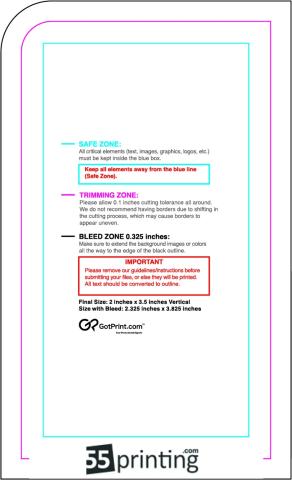 Magnet 2inx3.5in V Wink guideline preview