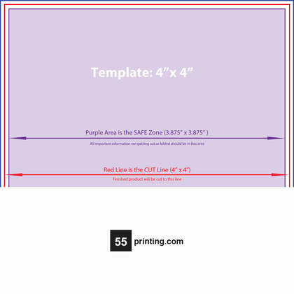 55printing Minimenu 4inx4in Download Template Guideline - Mini Menus