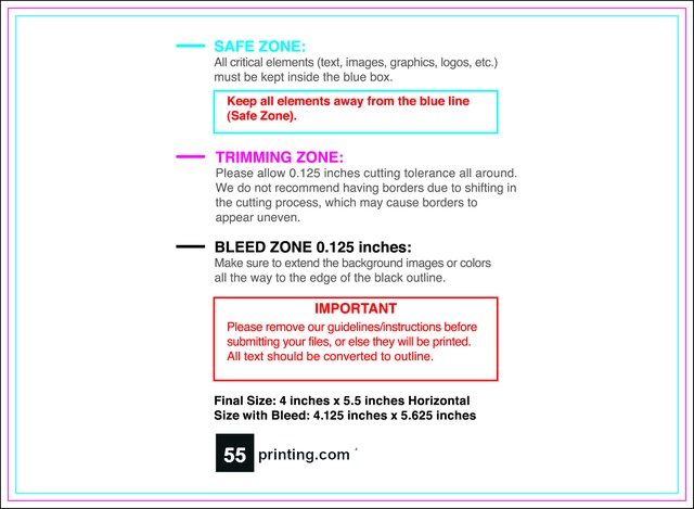 Notepad 4inx5.5in H Front guideline preview