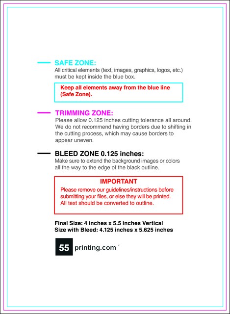 Notepad 4inx5.5in V Front guideline preview