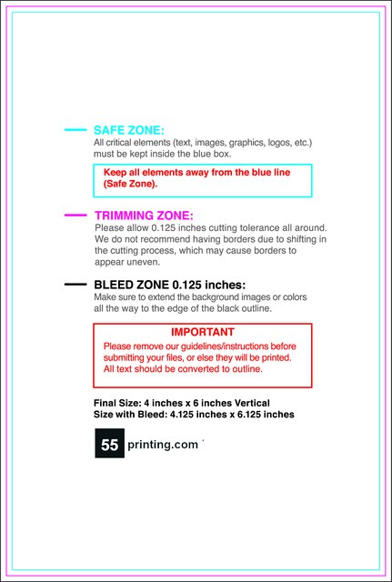 Notepad 4inx6in V Front guideline preview