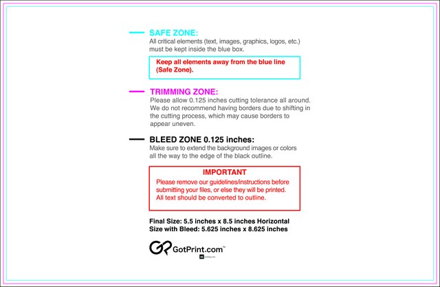 Notepad 5.5inx8.5in H Front guideline preview