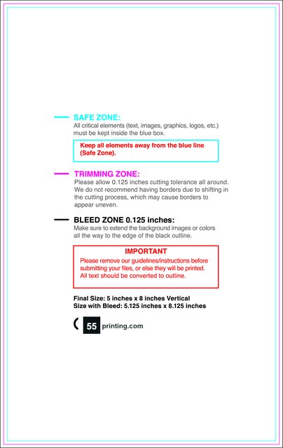 Notepad 5inx8in V Front guideline preview