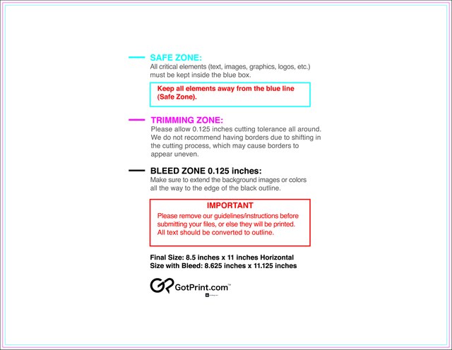 Notepad 8.5inx11in H Front guideline preview