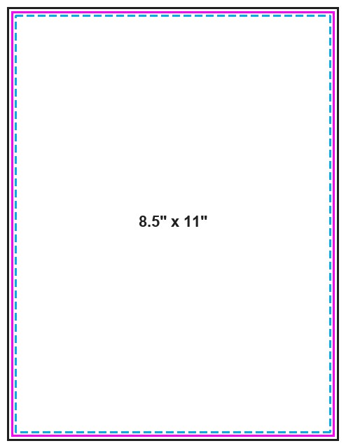 Notepad 8.5inx11in guideline preview