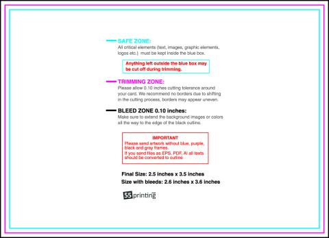 Collectorcard 2.5inx3.5in H Front guideline preview