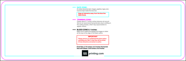Postcard 2.75inx8.5in H Round Front guideline preview