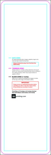 Postcard 2.75inx8.5in V Round Front guideline preview