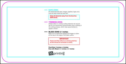 Postcard 2inx4in Round guideline preview