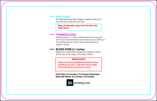Postcard 3.5inx5.5in H Round Front guideline preview