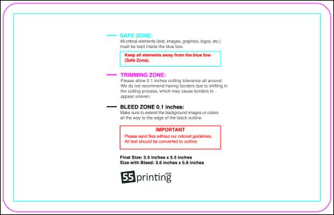 Postcard 3.5inx5.5in Round guideline preview