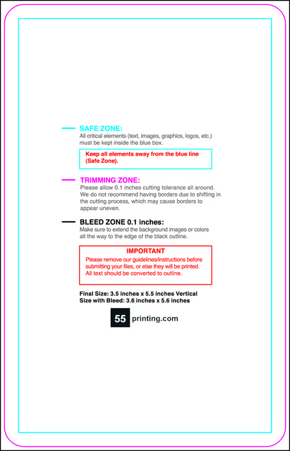 Postcard 3.5inx5.5in V Round Front guideline template 3.5" × 5.5" JPG