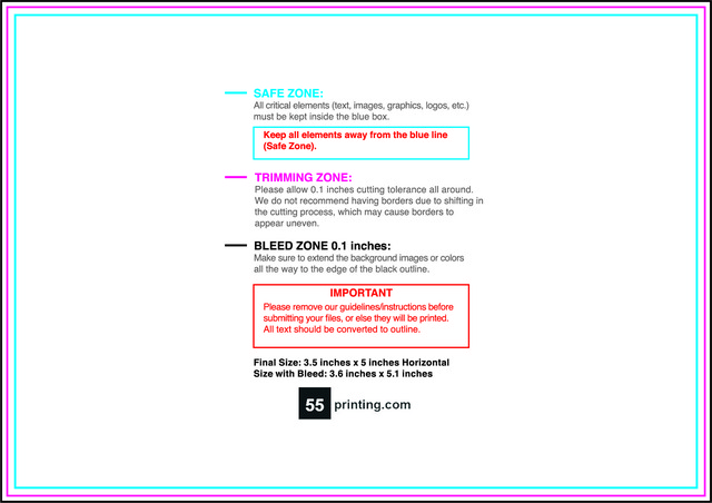 Postcard 3.5inx5in H Front guideline preview