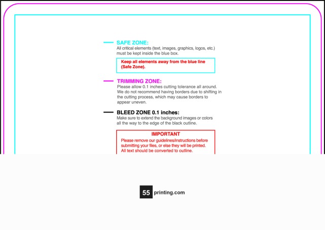 Postcard 3.5inx5in H Round guideline preview