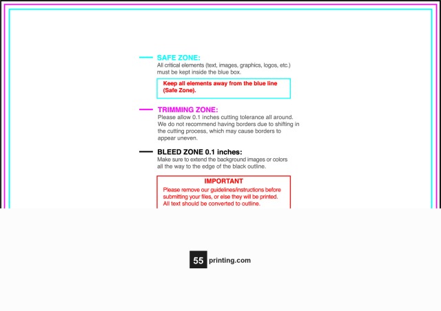 Postcard 3.5inx5in H guideline preview