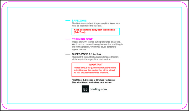 Postcard 3.5inx6in H Round Front guideline preview