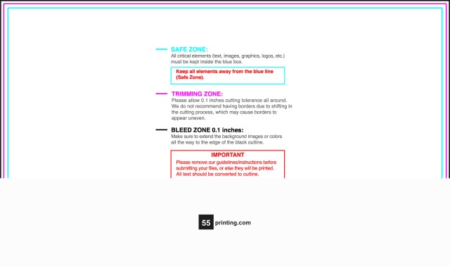 Postcard 3.5inx6in H guideline preview
