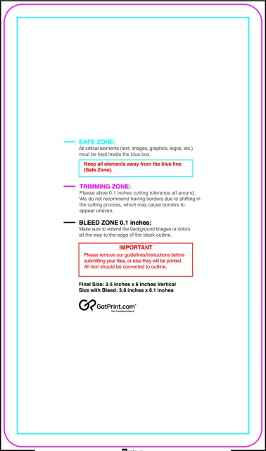Postcard 3.5inx6in V Round guideline preview