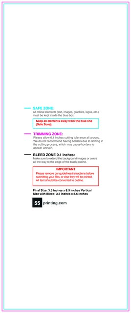 Postcard 3.5inx8.5in V Front guideline preview