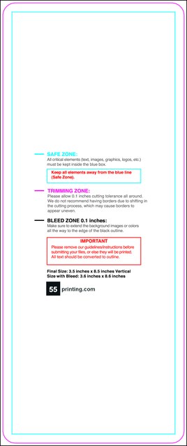 Postcard 3.5inx8.5in V Round Front guideline template 3.5" × 8.5" JPG