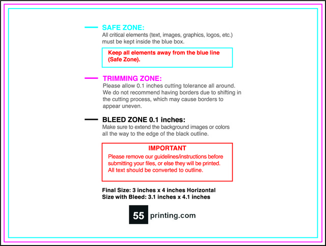 Postcard 3inx4in H Front guideline preview