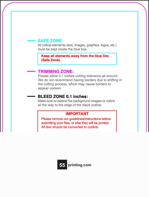 Postcard 3inx4in V Round guideline preview