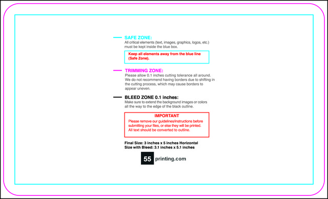 Postcard 3inx5in H Round Front guideline preview