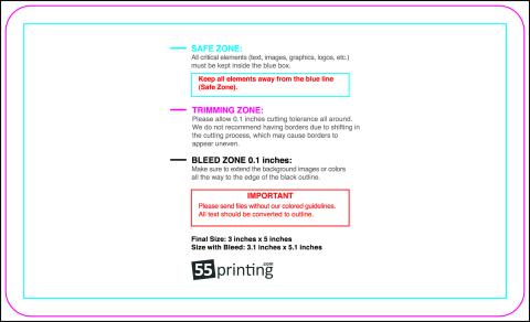 Postcard 3inx5in Round guideline preview