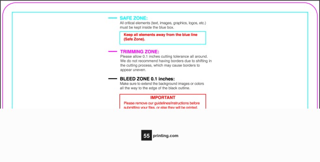 Postcard 3inx6in H Round guideline preview