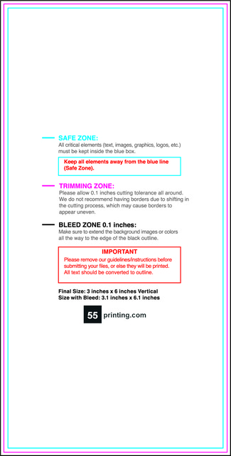 Postcard 3inx6in V Front guideline preview