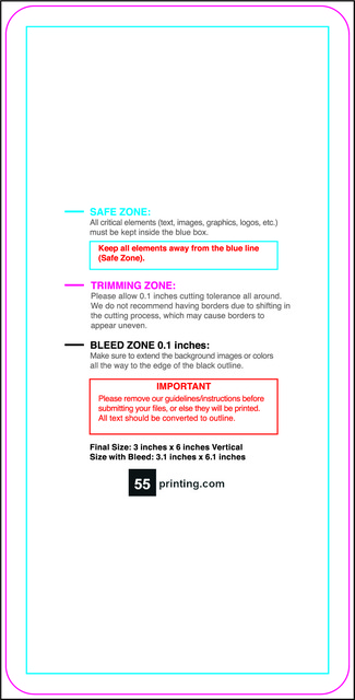 Postcard 3inx6in V Round Front guideline preview