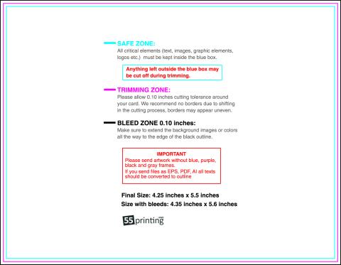 Postcard 4.25inx5.5in H Front guideline preview