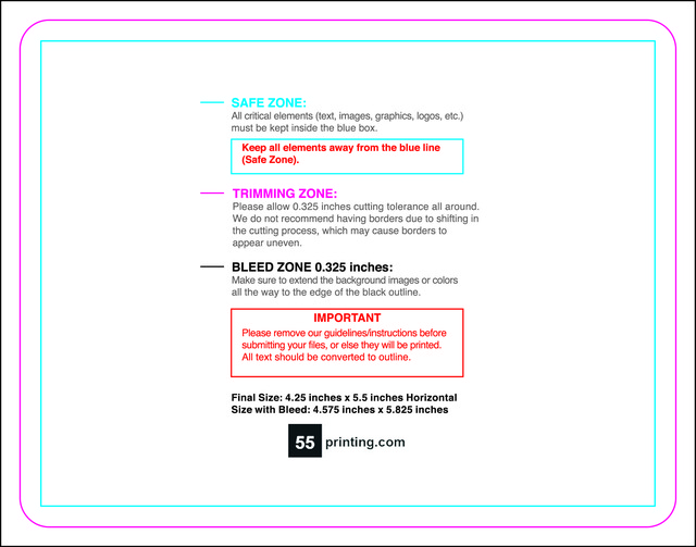 Postcard 4.25inx5.5in H Round Front guideline preview