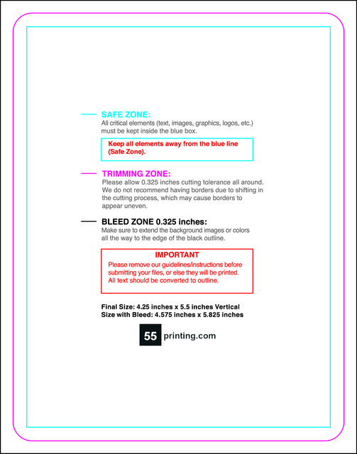 Postcard 4.25inx5.5in V Round Front guideline preview