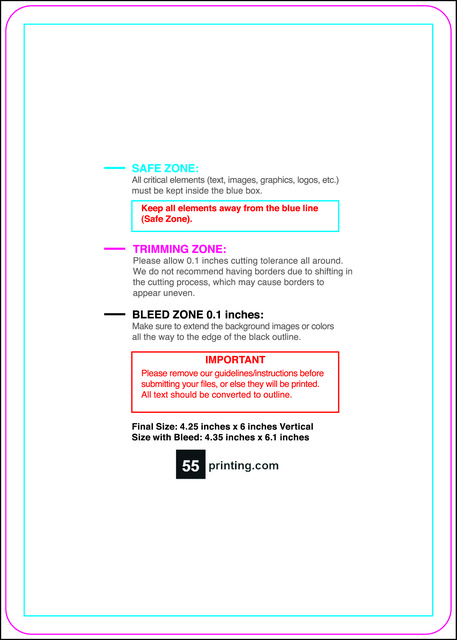 Postcard 4.25inx6in V Round Front guideline preview