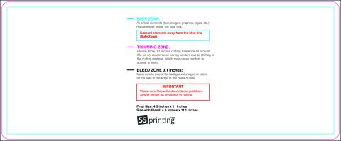 Postcard 4.5inx11in Round guideline preview