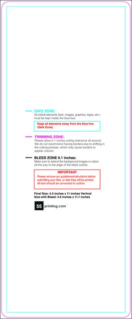 Postcard 4.5inx11in V Round Front guideline preview