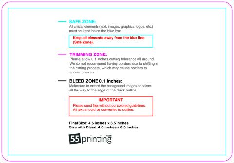 Postcard 4.5inx6.5in Round guideline preview