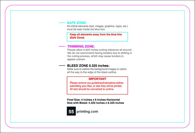 Postcard 4inx6in H Round Front guideline template 4" × 6" JPG