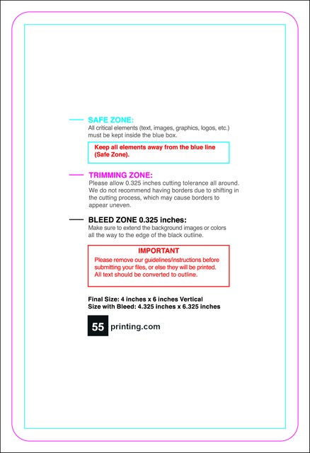 Postcard 4inx6in V Round Front guideline template 4" × 6" JPG