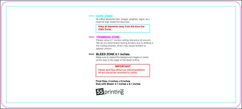 Postcard 4inx9in Round guideline preview