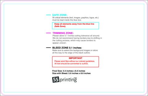 Postcard 5.5inx8.5in Round guideline preview
