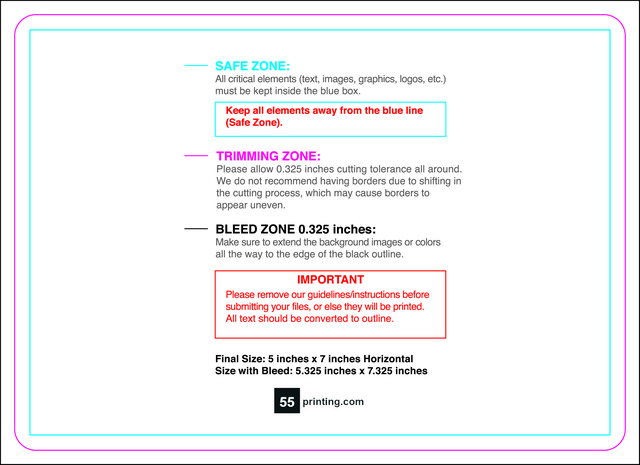 Postcard 5inx7in H Round Front guideline template 5" × 7" JPG