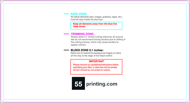 Postcard 6.5inx12in H Round Front guideline preview