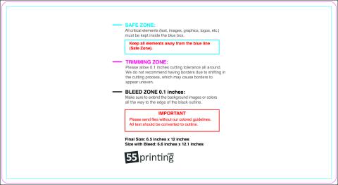 Postcard 6.5inx12in Round guideline preview