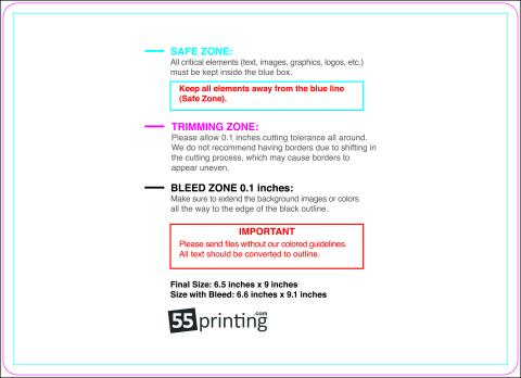 Postcard 6.5inx9in Round guideline preview