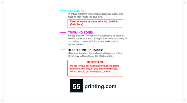 Postcard 6inx11in H Round Front guideline preview