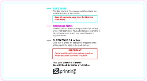 Postcard 6inx11in Round guideline preview